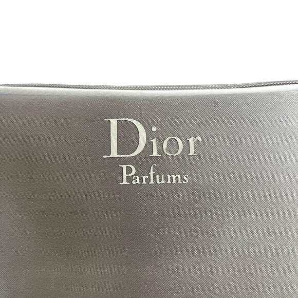 Dior Parfums Silver White Double Zip Toiletry Bag Trousse de Toilette Wristlet - Picture 6 of 9